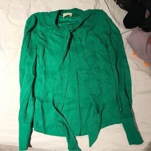 Sézane silk shirt in cool green. European size 36